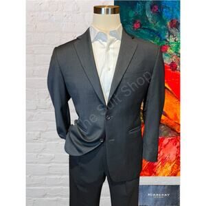 Burberry London 39S Charcoal Gray Super 100s Blazer Sport Coat Jacket